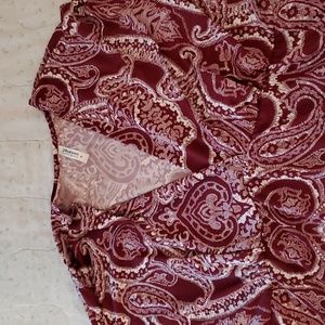 24seven, Size 3X, Wine/burgundy, paisley, dolman puffy sleeve with extended cuff